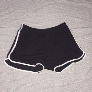 Black and white spandex shorts